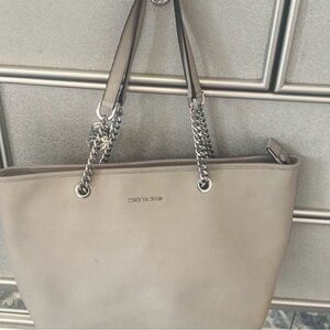 Michael Kors Beige Tote with Chain Handles
